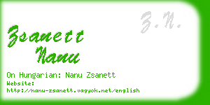 zsanett nanu business card
